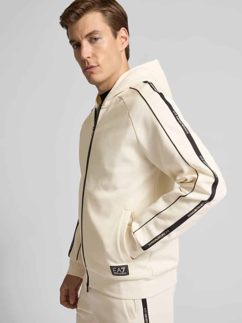 EA7 Emporio Armani Sweatjack met tweewegsritssluiting en steekzakken