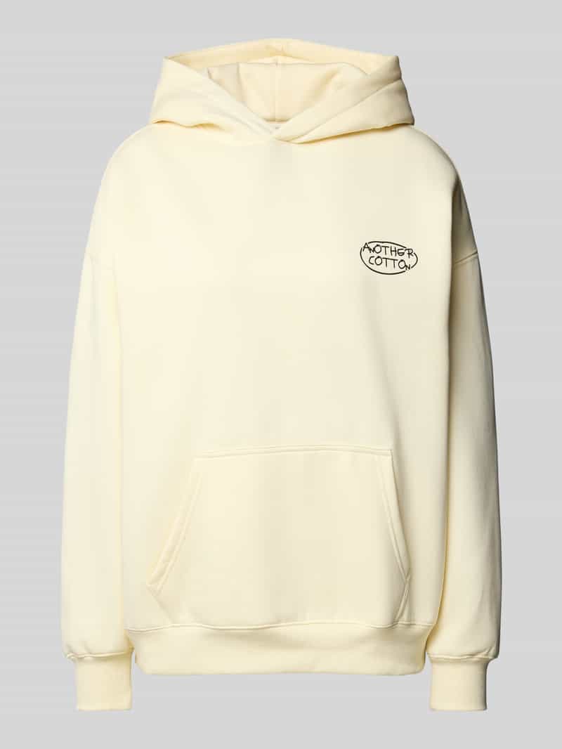 ANOTHER COTTON LAB Oversized hoodie met labelprint model 'Iced Coffee Club'