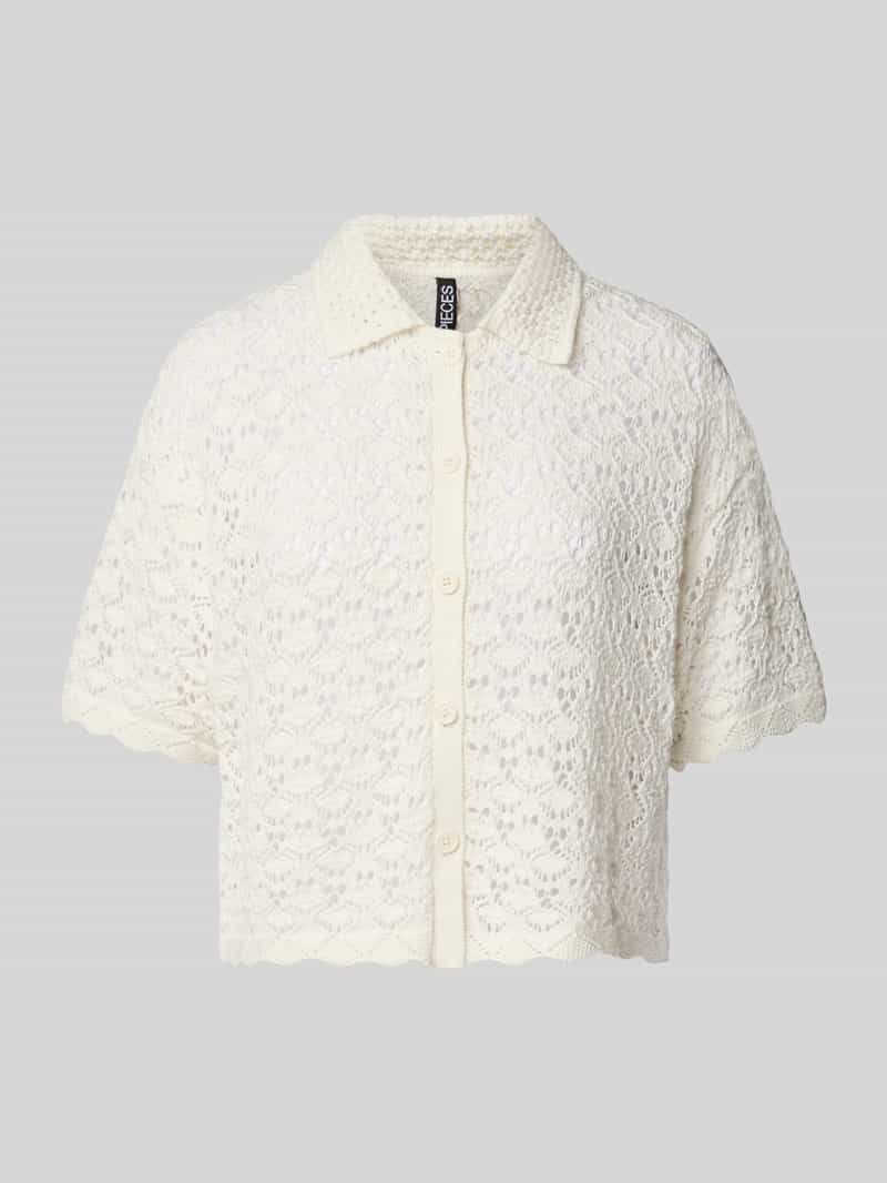 Pieces Relaxed fit gebreid jack van puur katoen model 'FALKA'