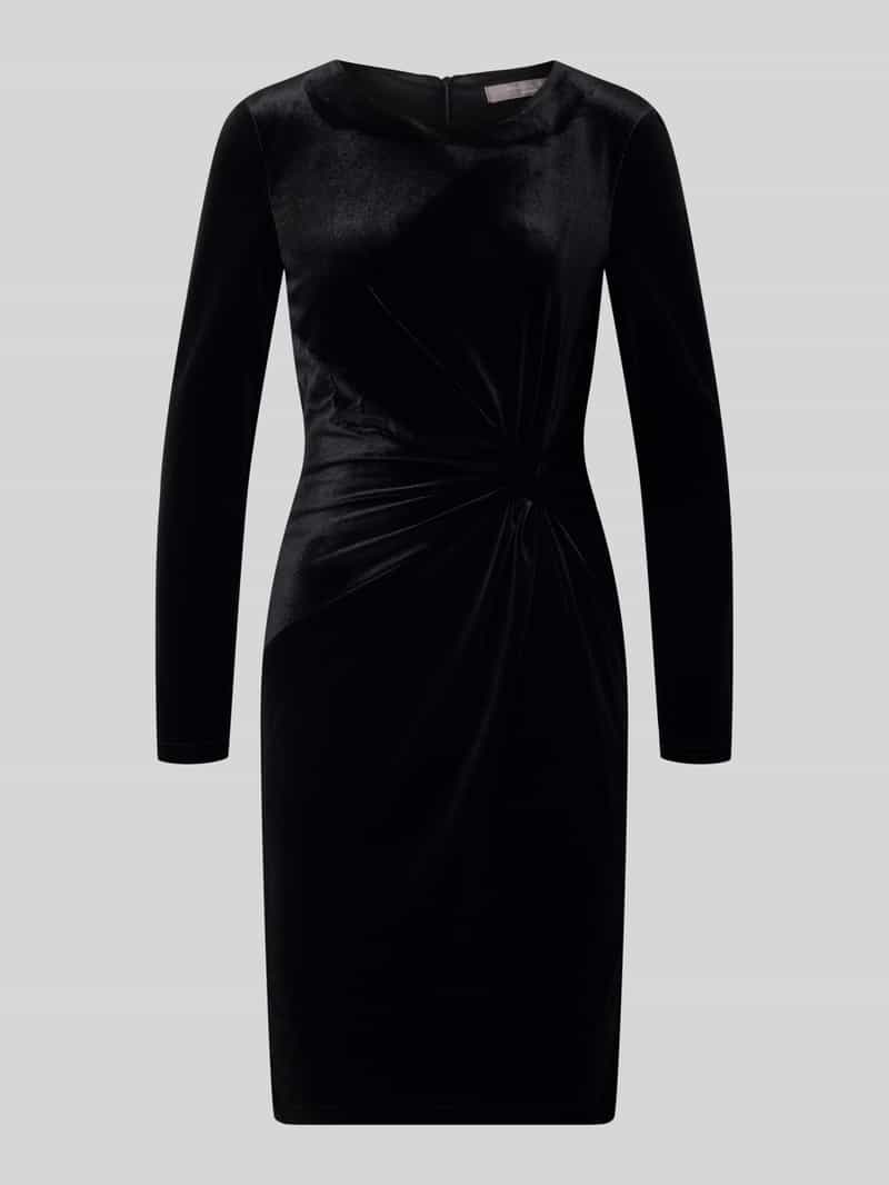 Christian Berg Woman Selection Knie-lange jurk van fluweel met knoopdetail