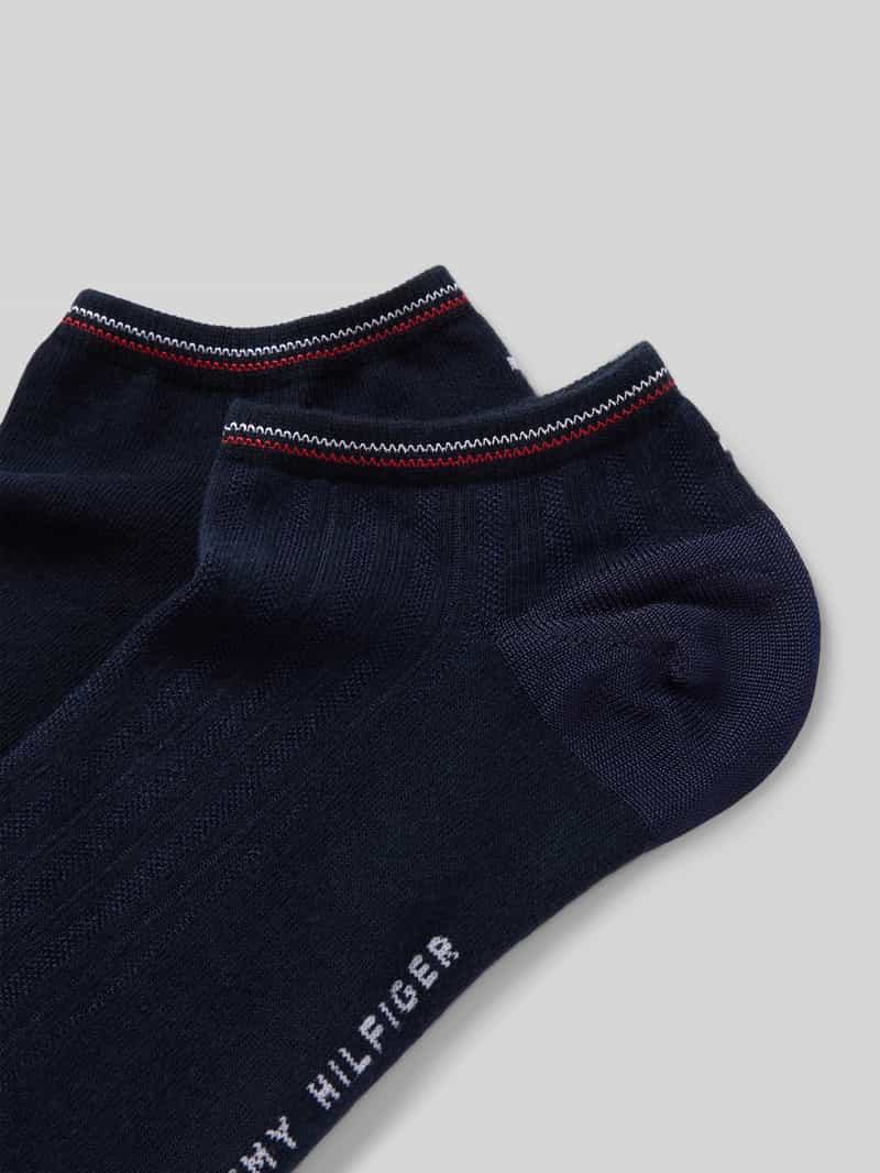 Tommy Hilfiger Sneakersokken met labelprint in een set van 2 paar