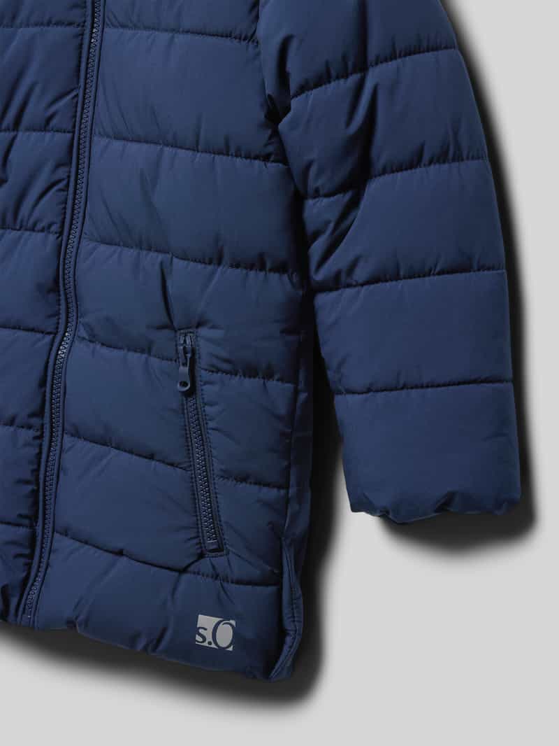 s.Oliver RED LABEL Regular fit gewatteerd jack met ritssluitingdetail met label