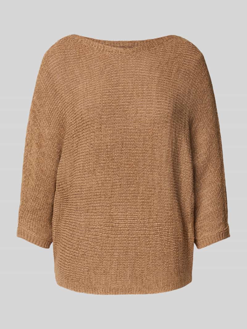 Zero Gebreide pullover met boothals en 3 4-mouwen