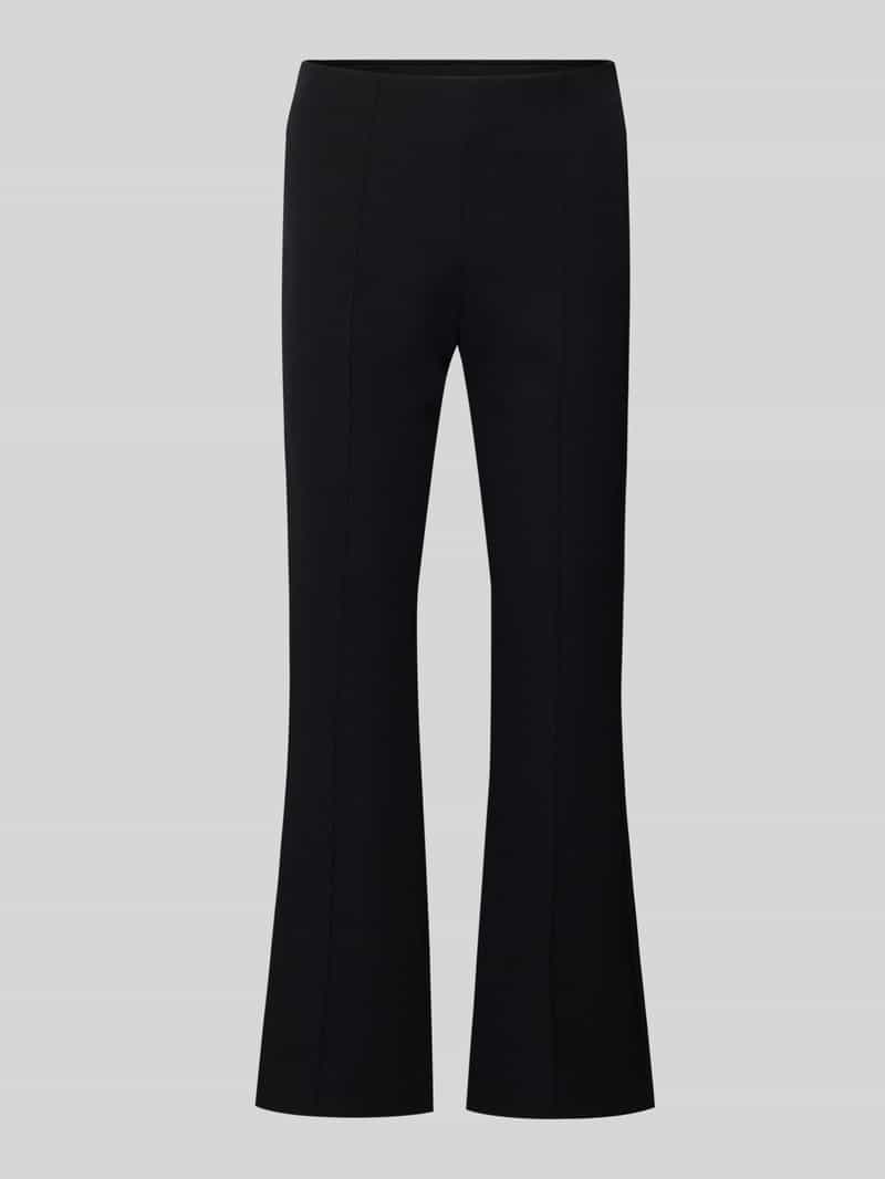 Flared stoffen broek met Naadritssluiting