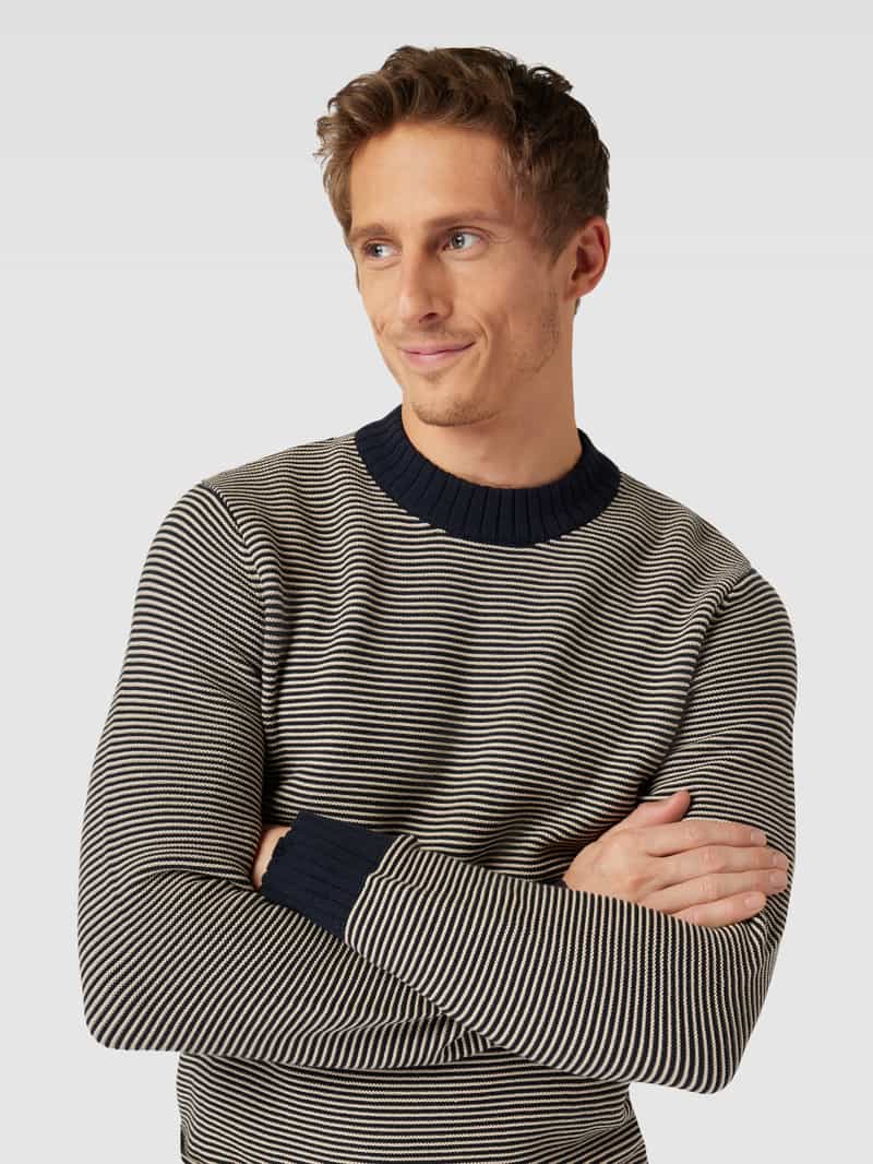Selected Homme Gebreide pullover met streepmotief model 'ROBERT'
