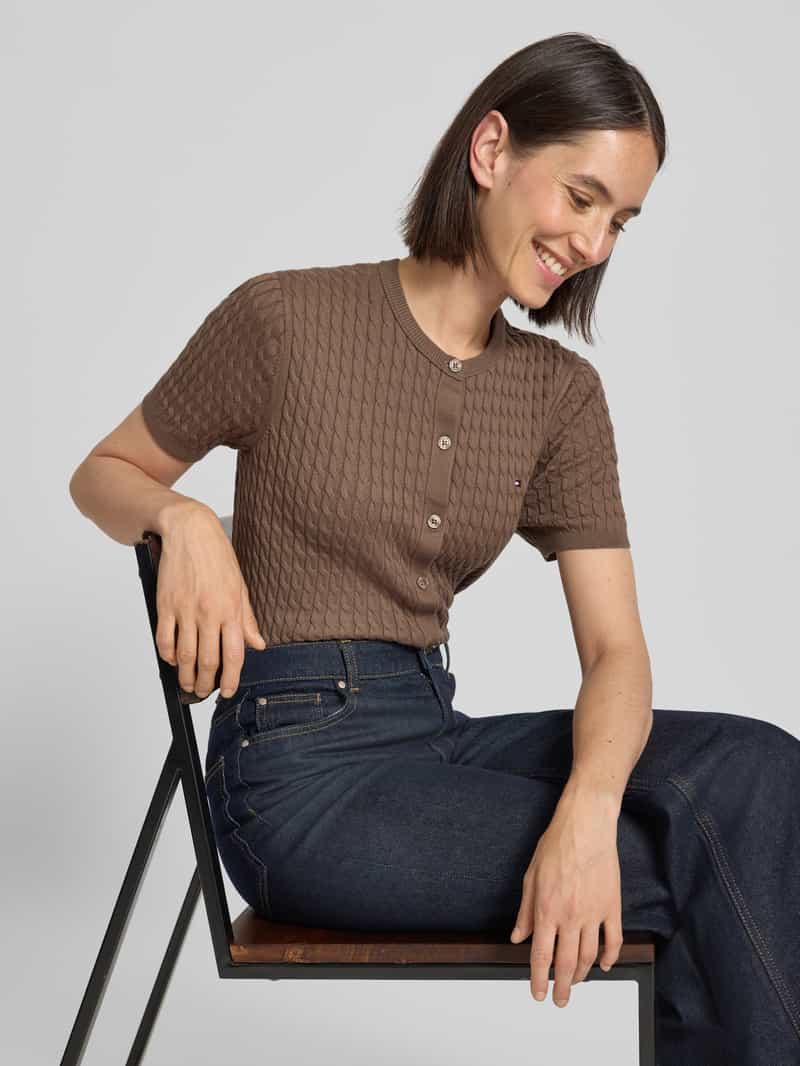 Tommy Hilfiger Regular fit gebreid jack van puur katoen