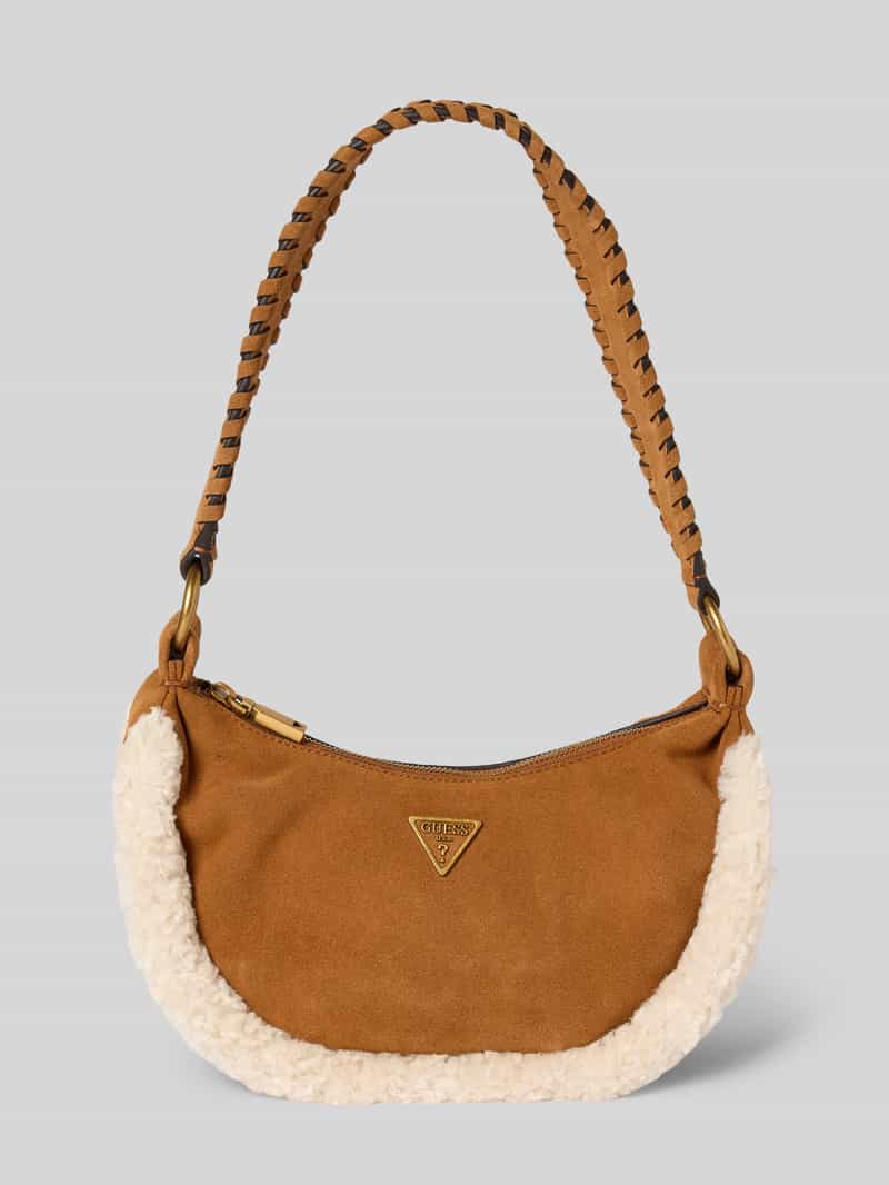 Guess Handtas van runderleer, model 'AMITA HOBO' cognac