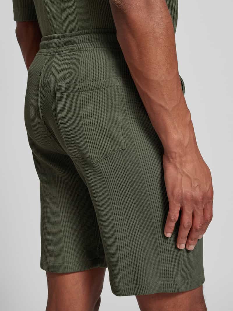 MCNEAL Korte regular fit broek met structuurmotief