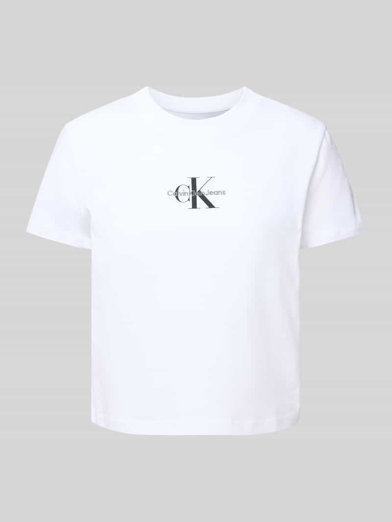 Calvin Klein Jeans T-shirt met labelstitching en ronde hals