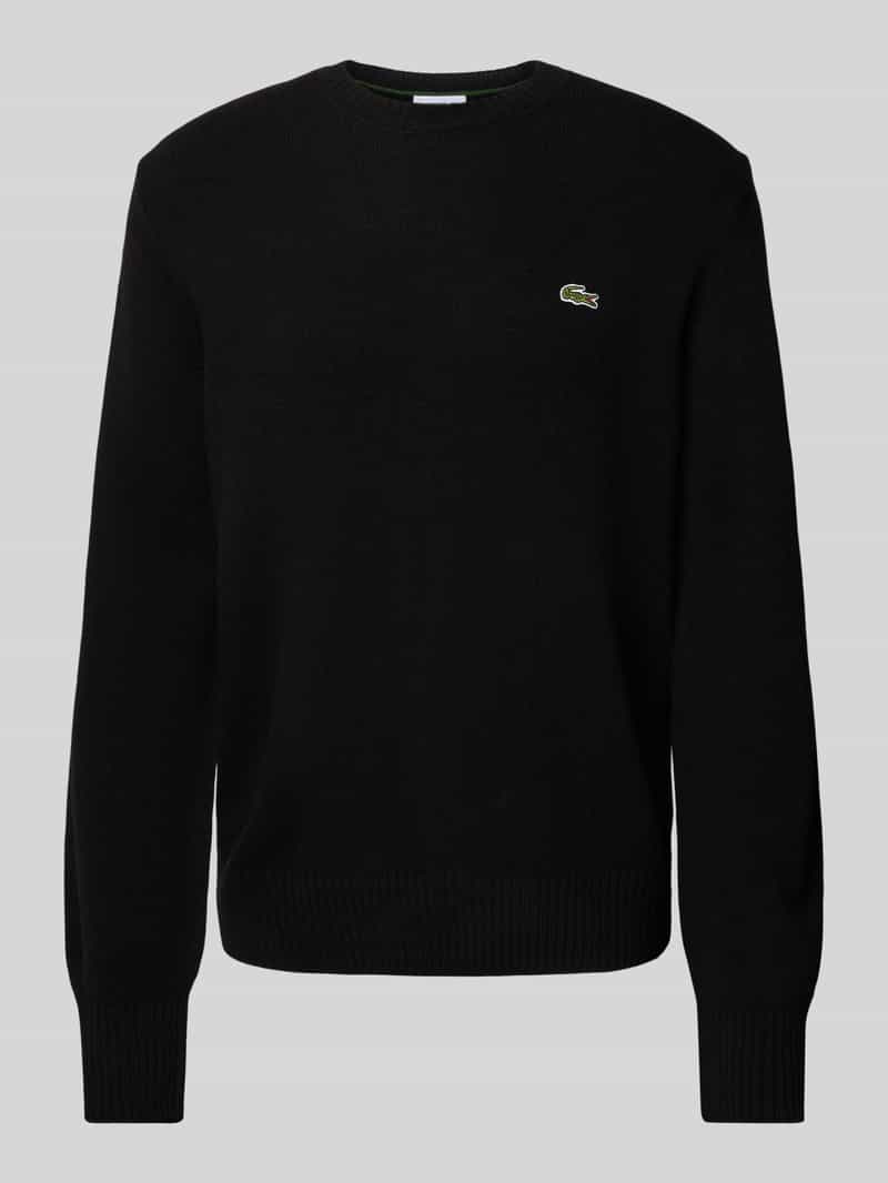 Lacoste Regular fit gebreide pullover van pure wol