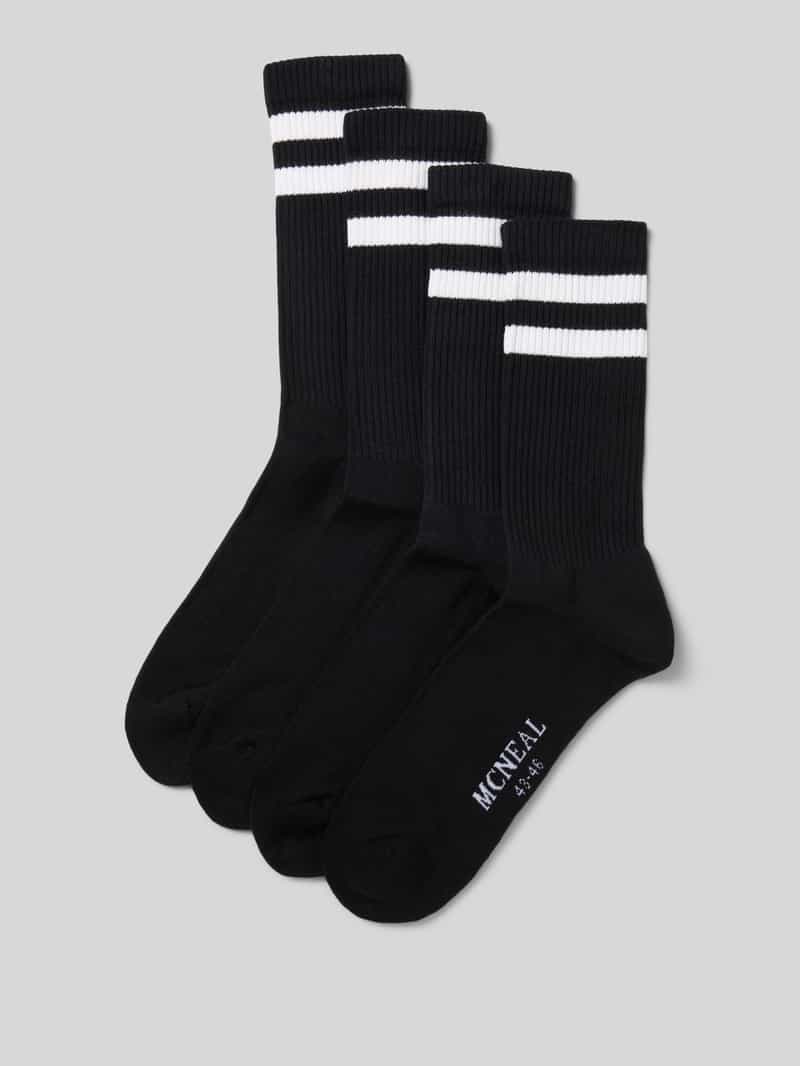 Sokken met labeldetail in een set van 4