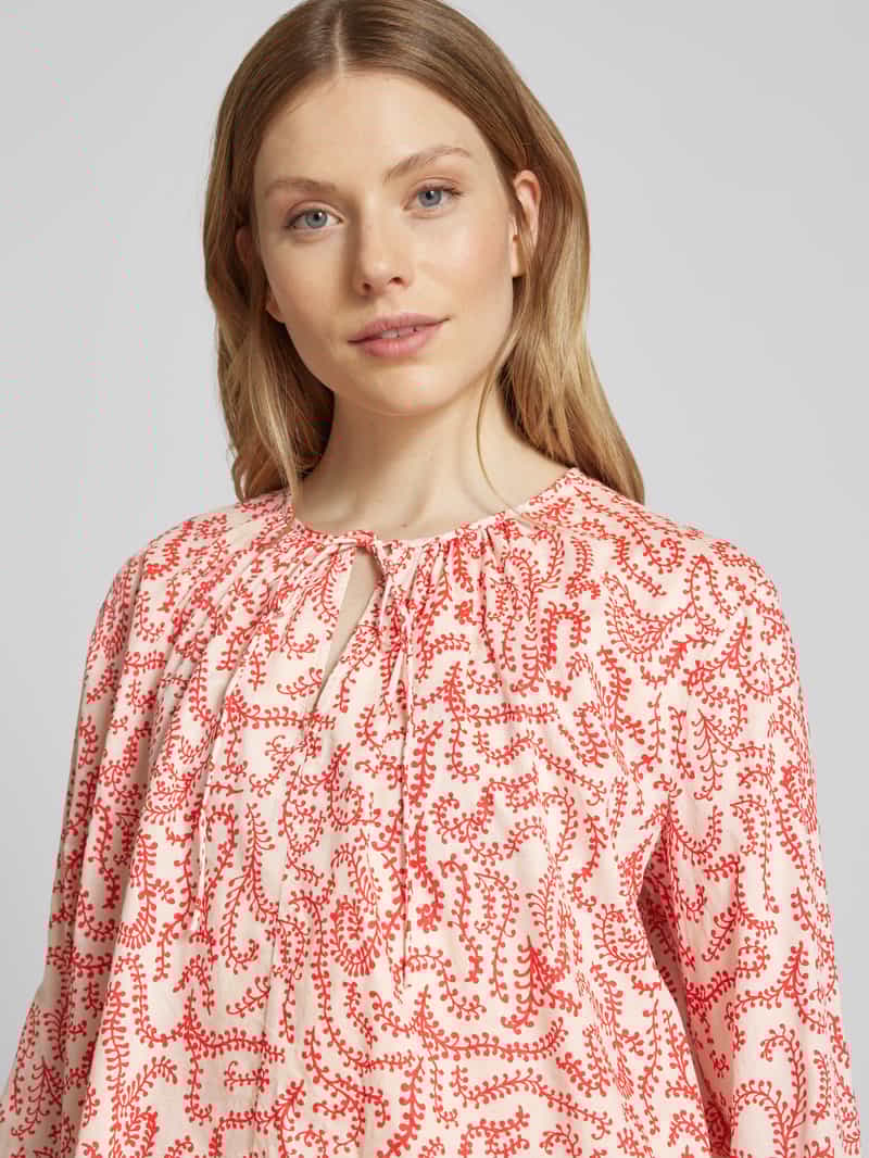 Opus Relaxed fit blouse met druppelvormige hals model 'Fisanna'