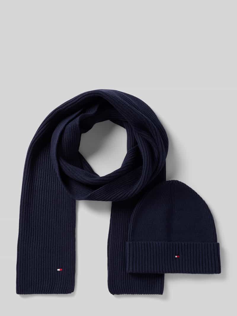 Tommy Hilfiger Muts en sjaal in een set van een mix van katoen en kasjmier