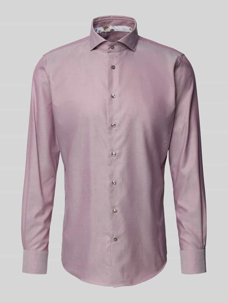 Profuomo Slim fit zakelijk overhemd met haaikraag