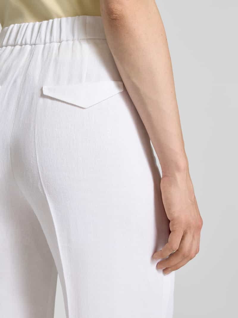 LUISA CERANO Straight leg linnen broek met persplooien