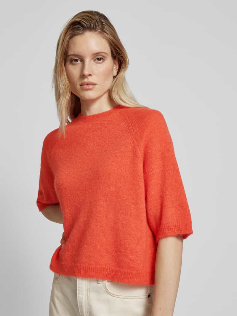 LANIUS Gebreid shirt van alpacamix met ronde hals