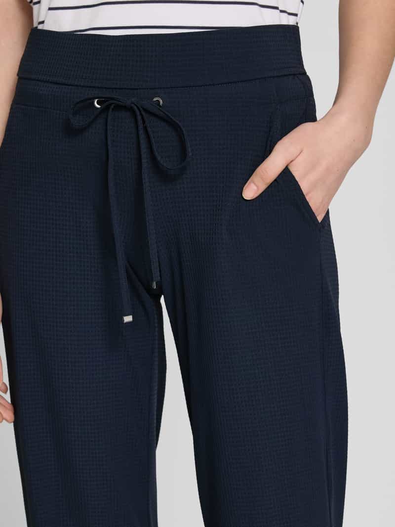 RAFFAELLO ROSSI Straight fit stoffen broek met structuurmotief model 'CANDICE'