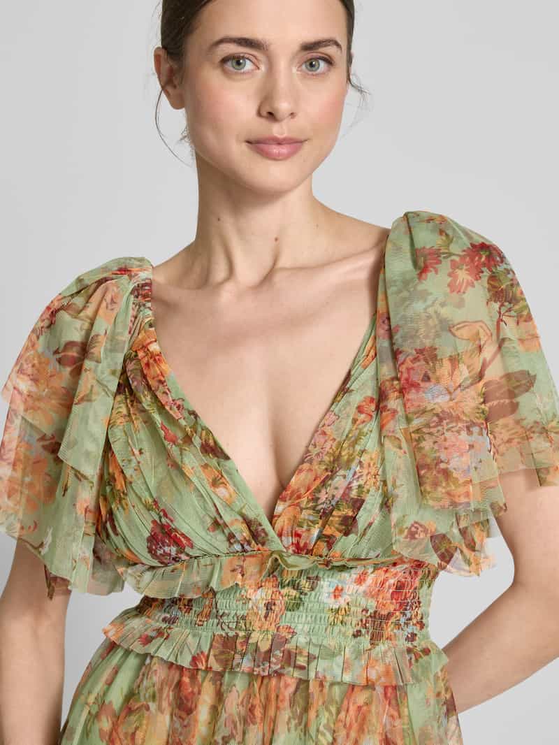 Lace & Beads Cocktailjurk met volantgarnering