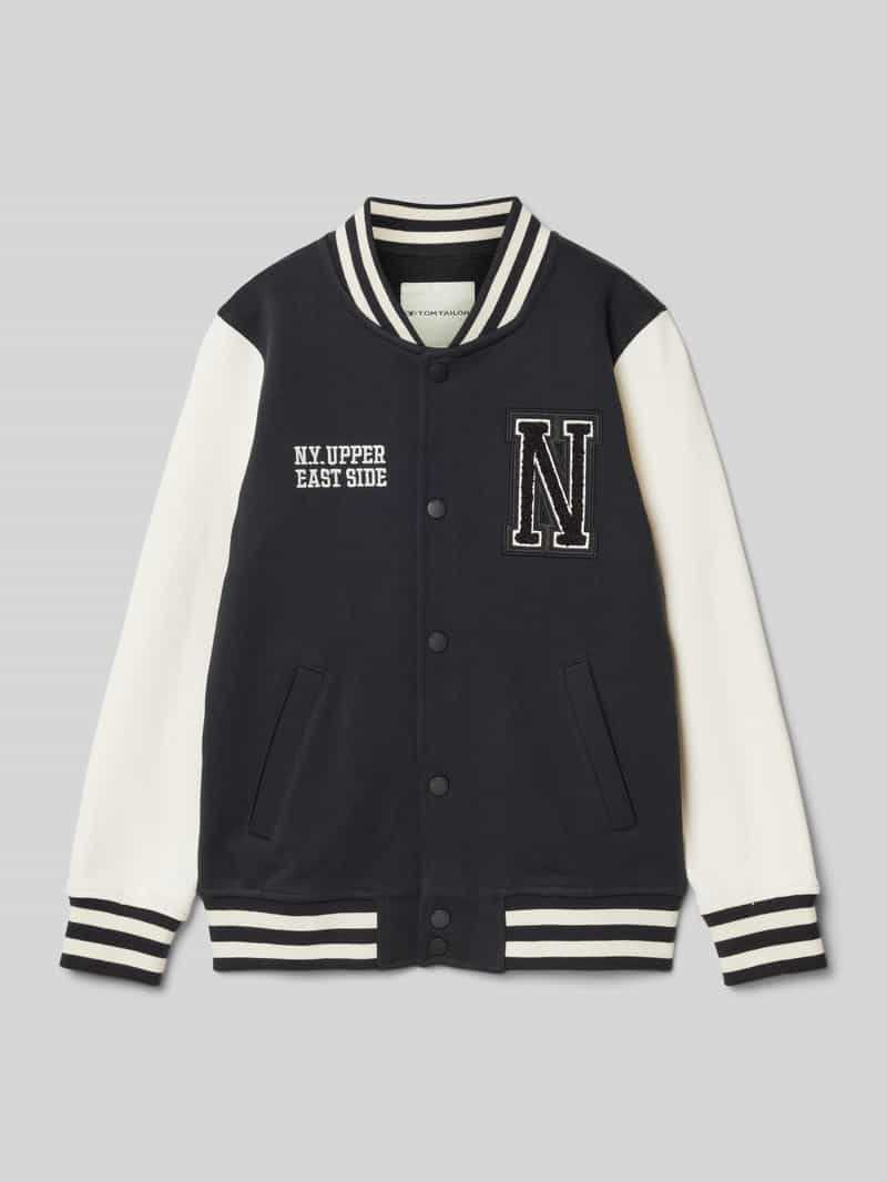 Tom Tailor Regular fit collegejack van puur katoen