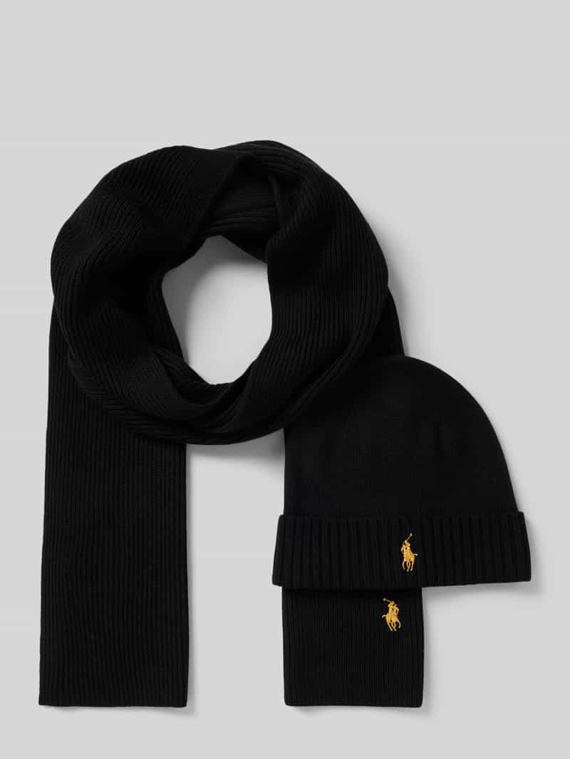 Polo Ralph Lauren Sjaal en muts van wol in een set
