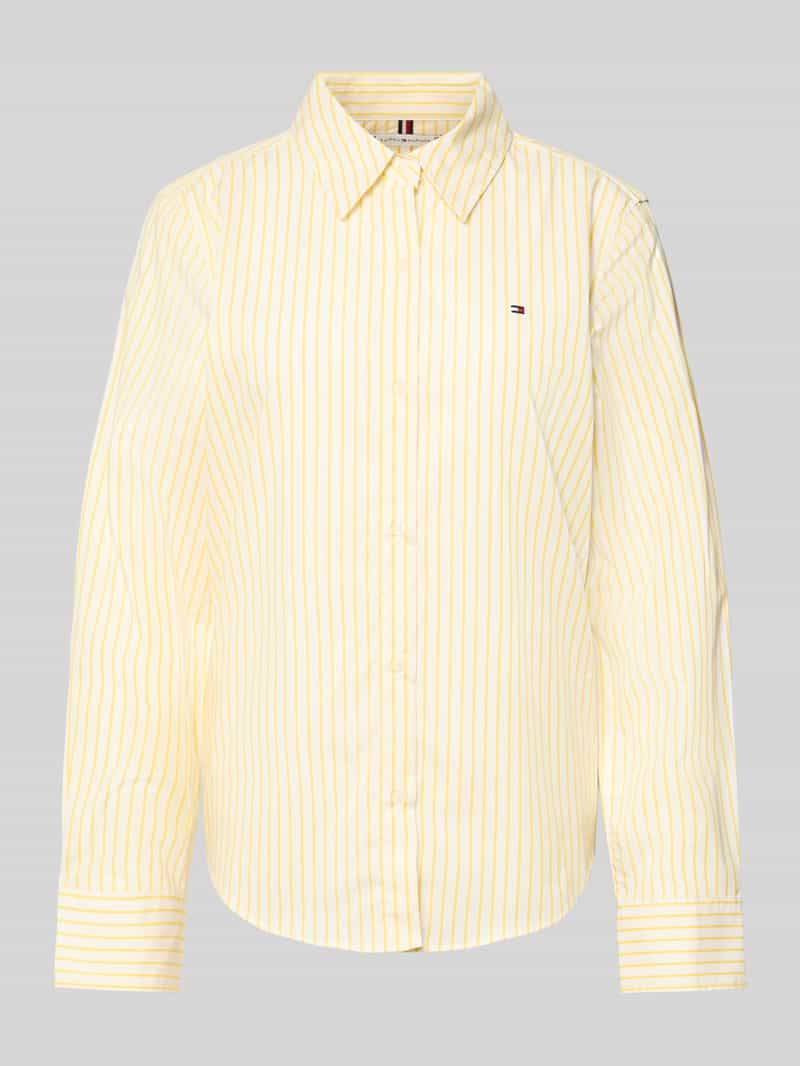 Tommy Hilfiger Regular fit overhemdblouse van katoenmix