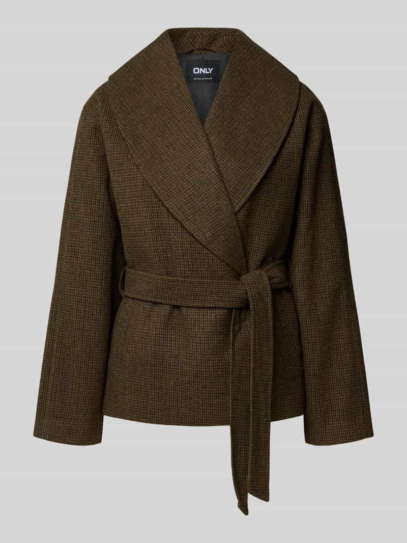 Regular Fit lange jas met strikceintuur model 'AUGUSTA'
