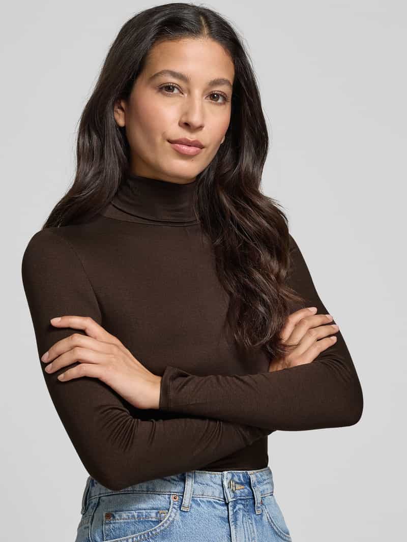 GUIDO MARIA KRETSCHMER WOMAN Slim fit shirt met lange mouwen van viscosemix model 'Rana'