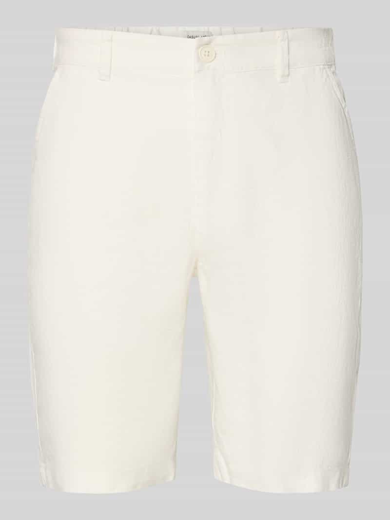 Linnen short met steekzakken model 'PANDRUP'