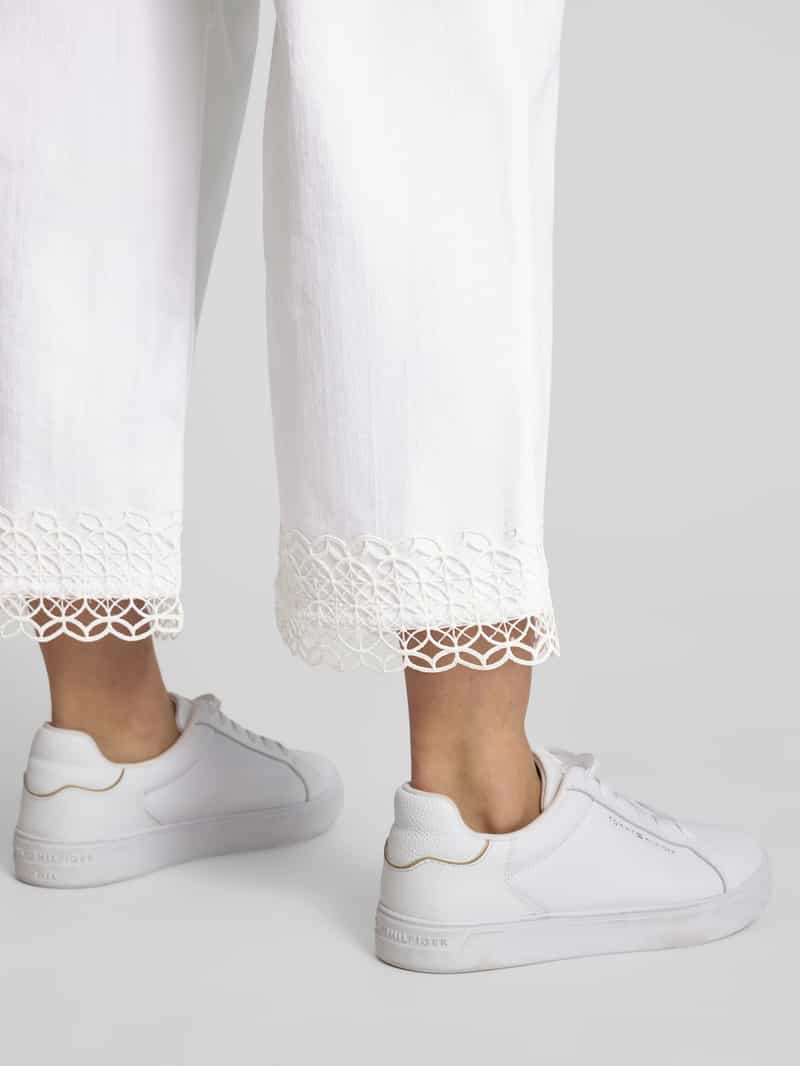 Marc Cain Wide fit jeans met kant
