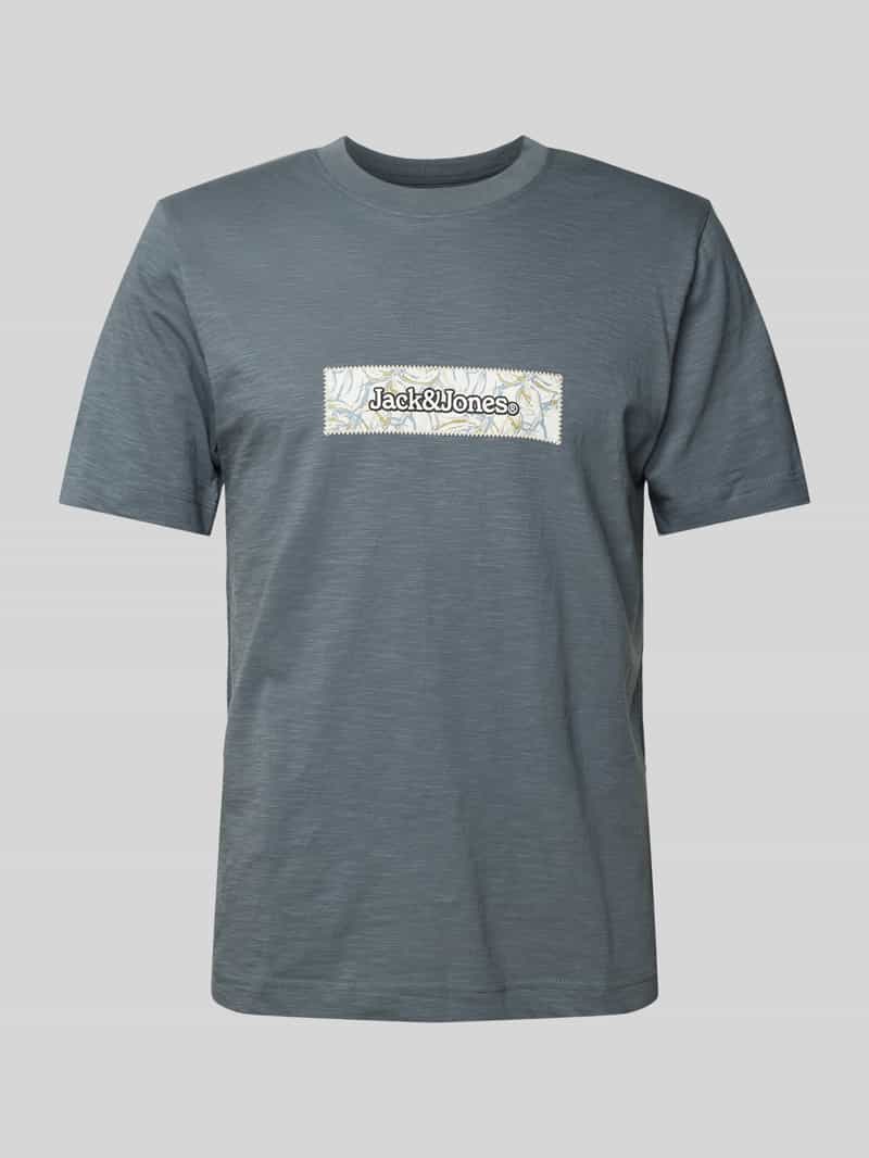 jack & jones T-shirt met labelprint model 'SPLIT'