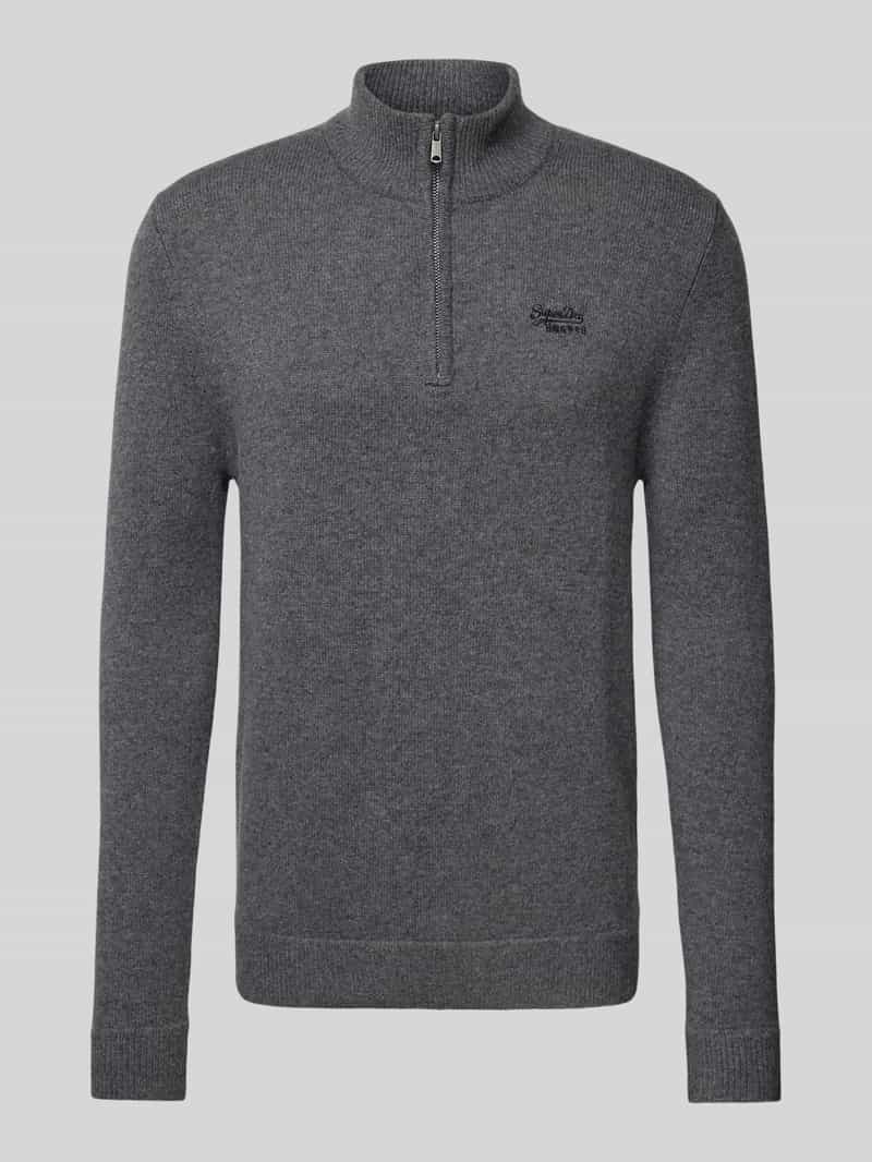 Superdry Gebreide pullover met opstaande kraag