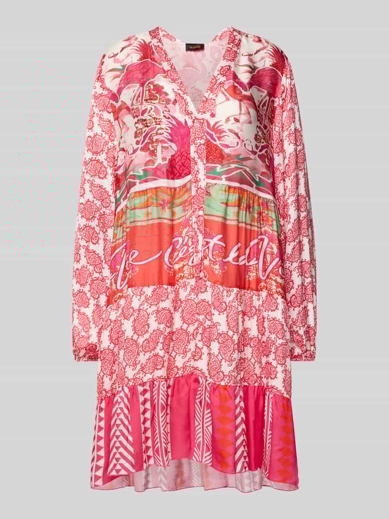 miss goodlife Knielange tuniekjurk van viscose met knoopsluiting