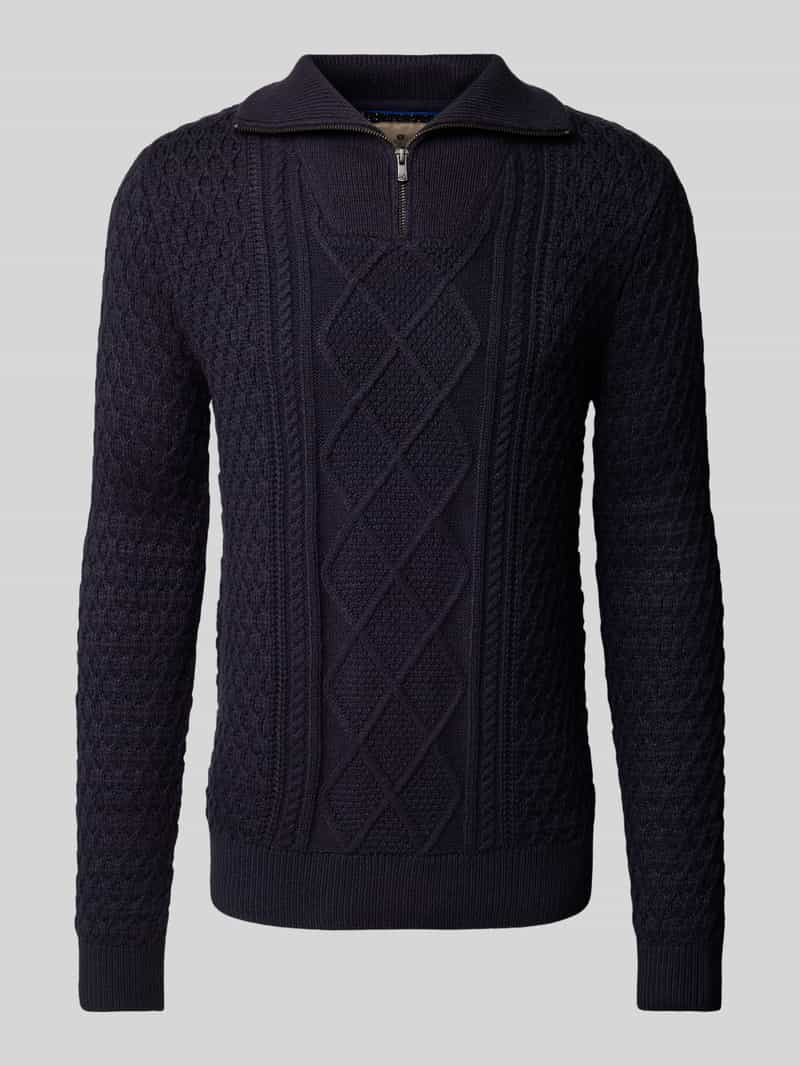 Jack & Jones Premium Gebreide pullover met korte ritssluiting, model 'BLUNORTH'