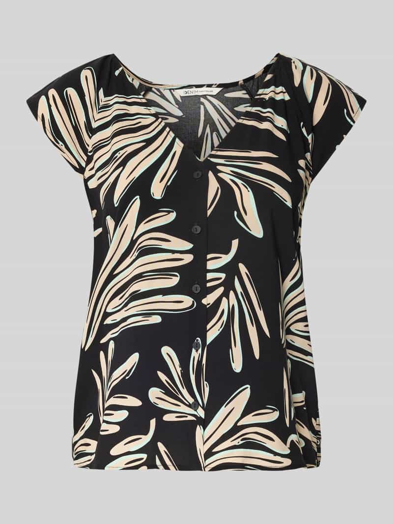 Tom Tailor Denim Relaxed fit blouse met korte mouwen van pure viscose