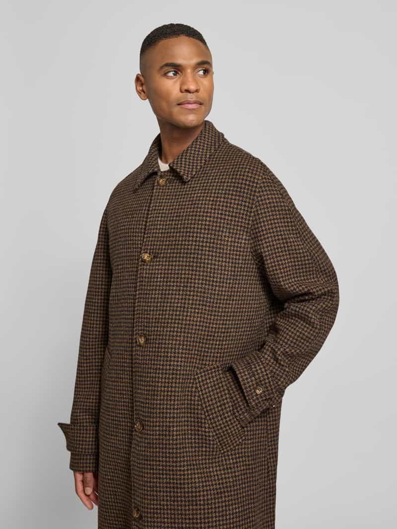 Forét Lange jas van wol met mouwtrensjes model 'PINE'