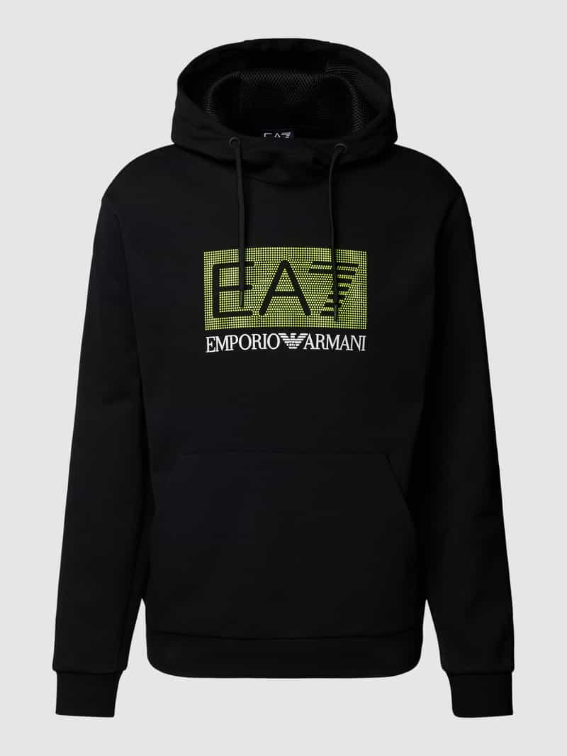 EA7 Emporio Armani Hoodie met labelprint model 'FELPA'