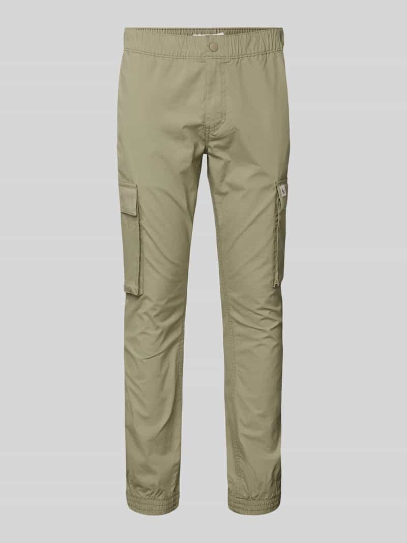 Calvin Klein Jeans Skinny fit cargobroek met labelpatch