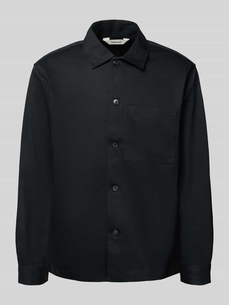 Selected Homme Regular fit overhemdjack van puur katoen model 'TATE'