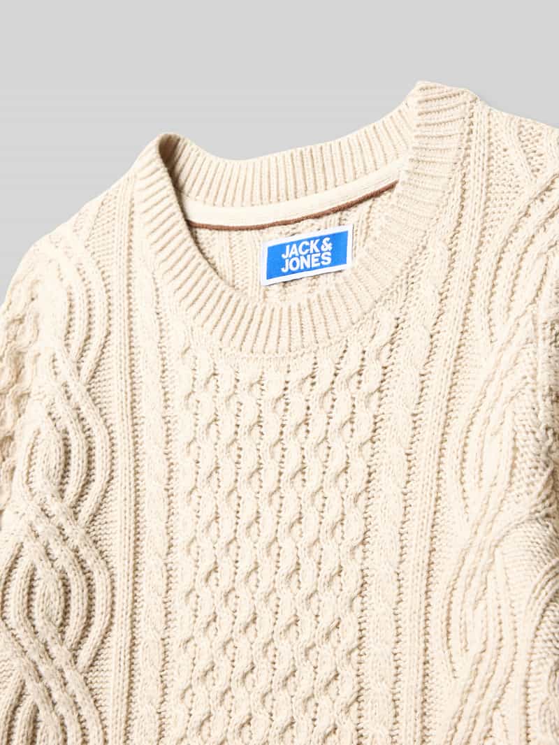 jack & jones Regular fit gebreide pullover met structuurmotief model 'Sean'