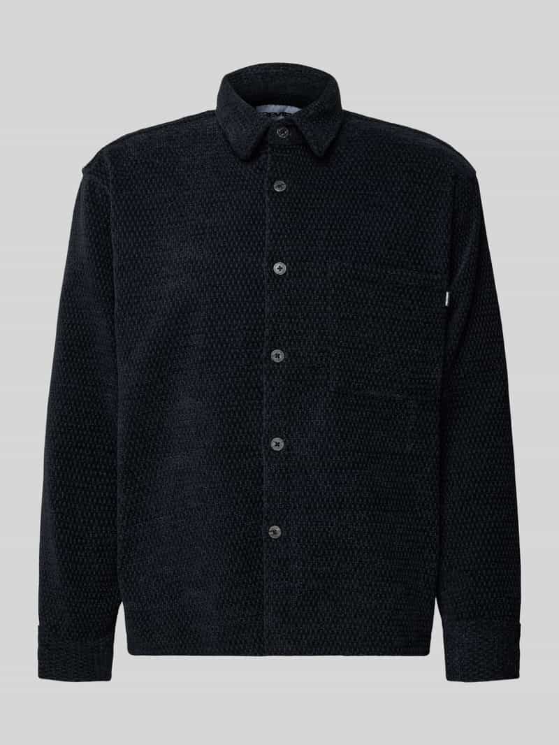 REVIEW Regular fit vrijetijdsoverhemd met structuurmotief