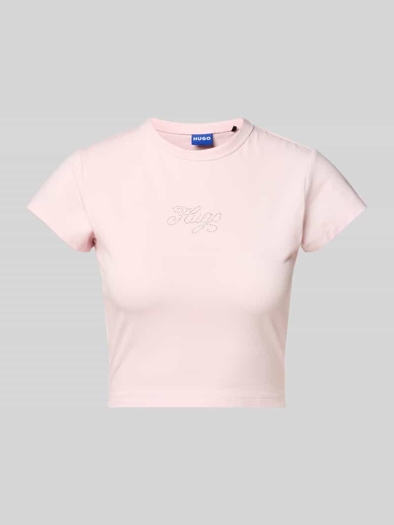 Hugo Blue T-shirt met strass-steentjes model 'Dome'