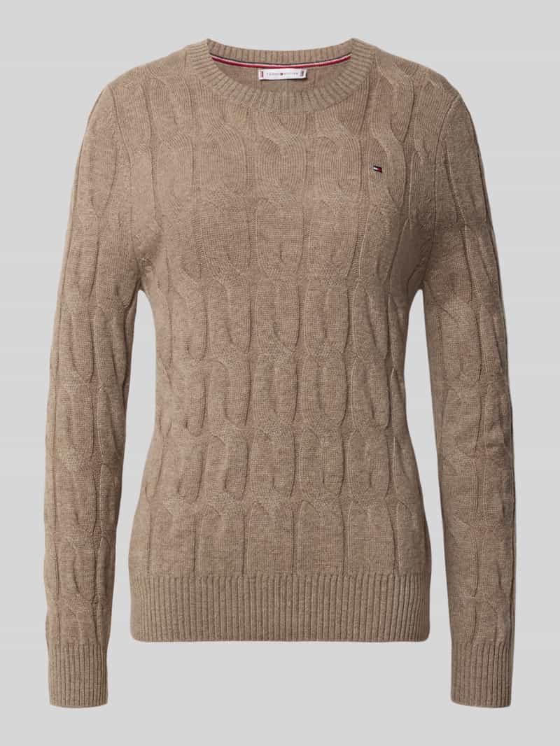 Tommy Hilfiger Regular fit gebreide pullover van pure wol