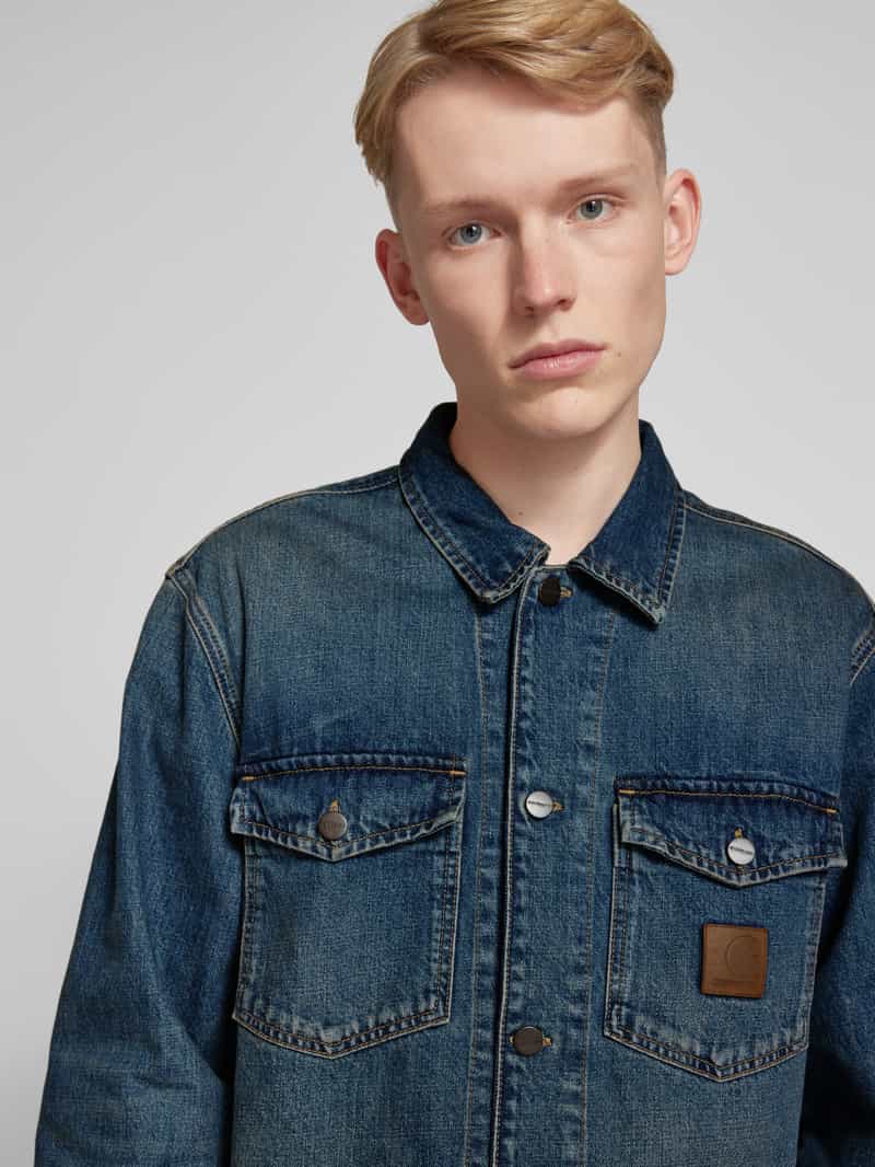 Carhartt Work In Progress Jeansjack met paspelzakken op de borst model 'LINCOLN'