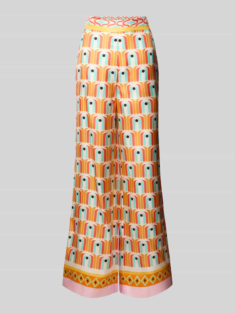 herzensangelegenheit Flared cut broek van zijde met elastische band