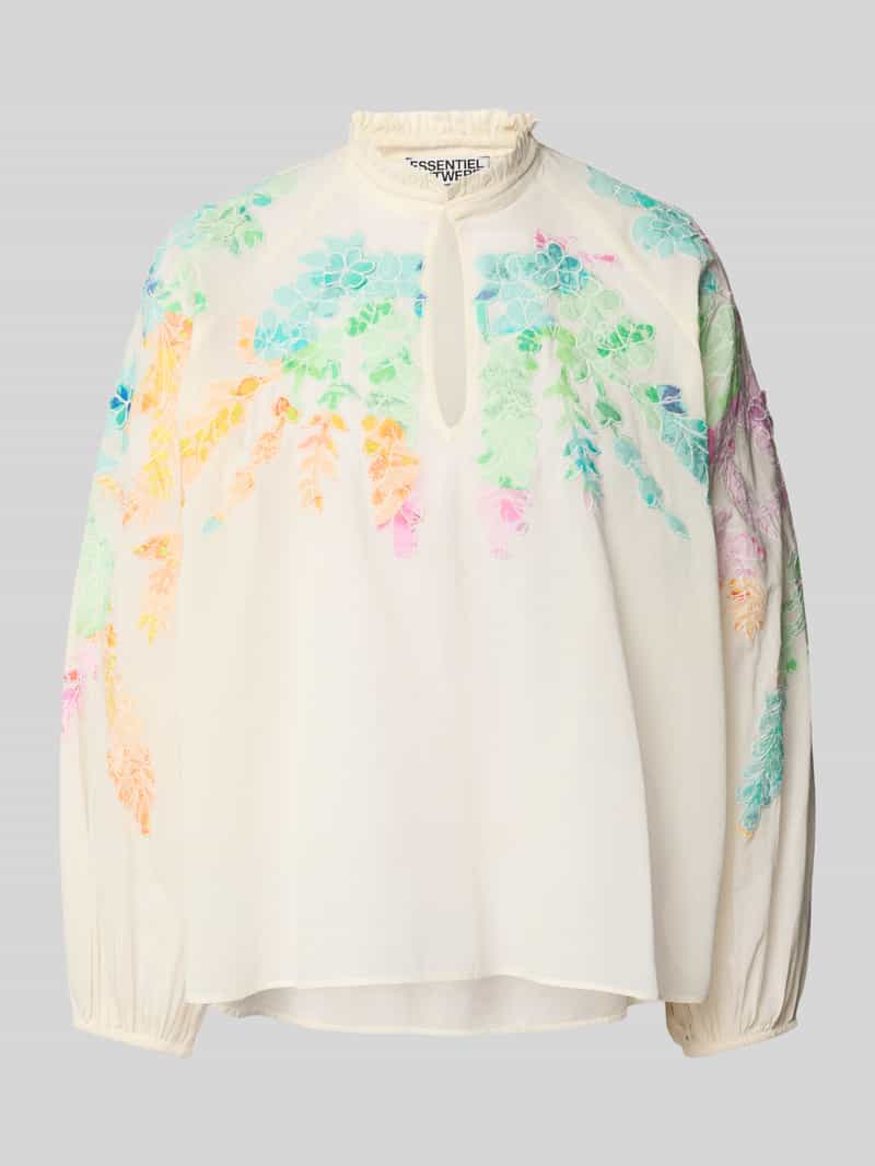 Essentiel Antwerp Regular fit blouse met druppelvormige hals model 'Hitrus'