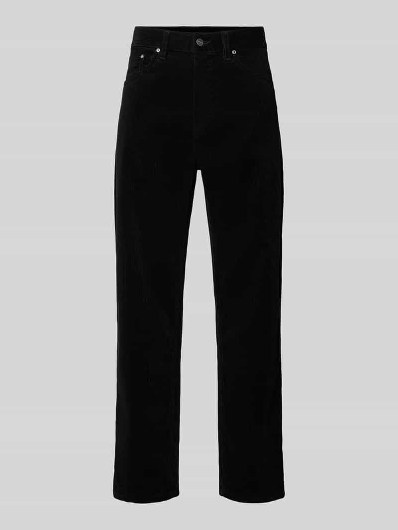 straight fit broek van puur katoen in corduroy look