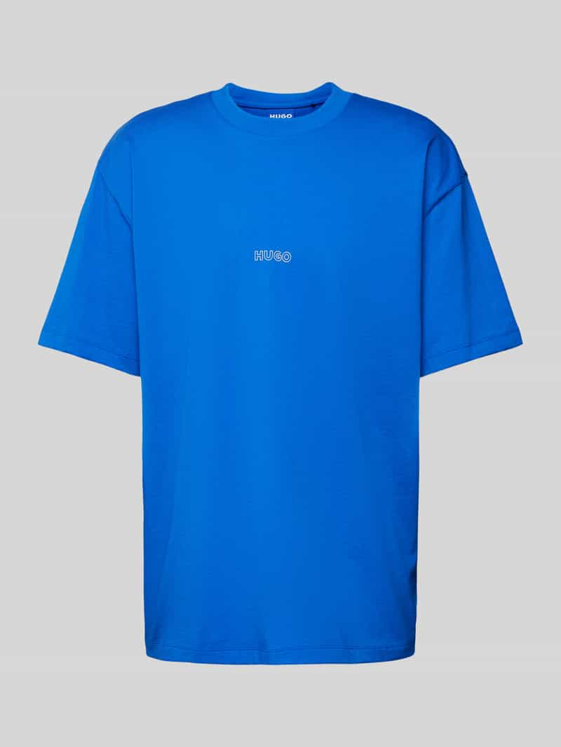 Hugo Blue T-shirt met logoprint, model 'Nouveres'