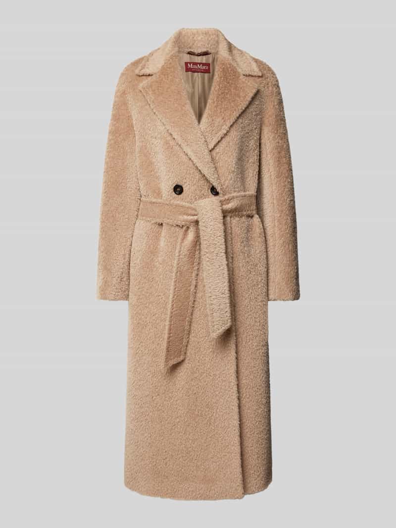 Max Mara Studio Lange jas met riem model 'NILO'