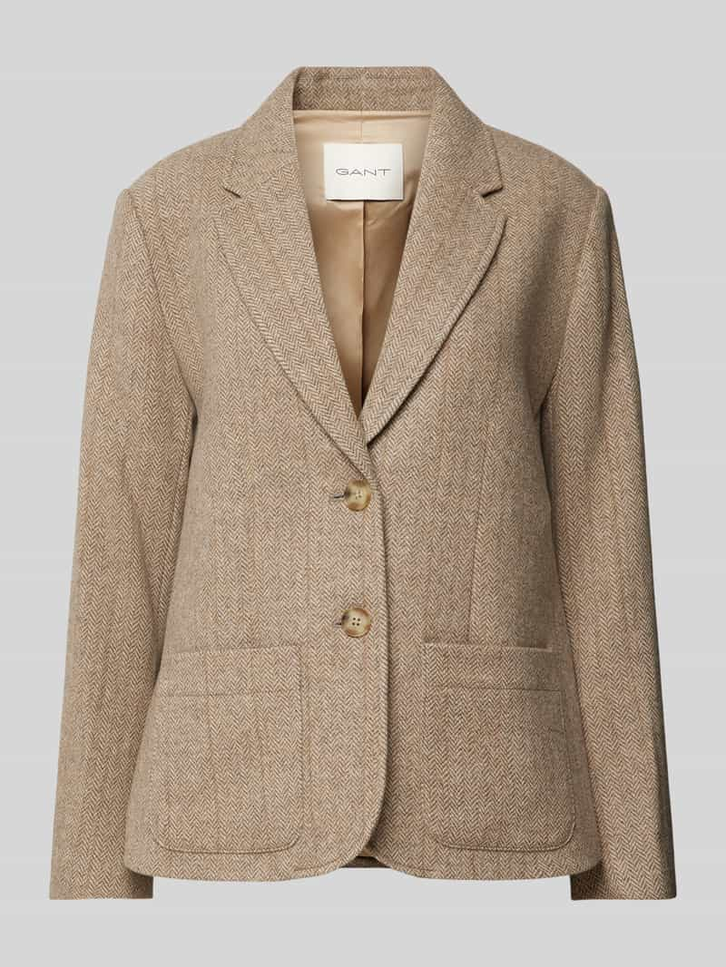 Gant Regular fit blazer met reverskraag