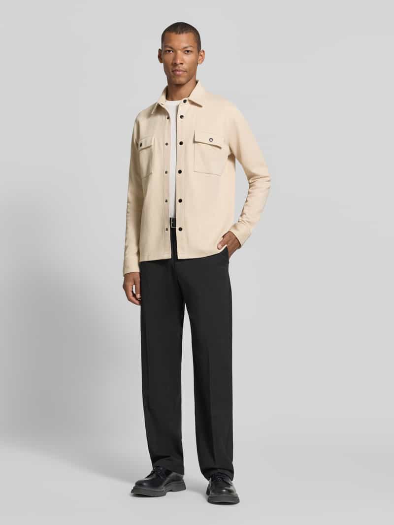 Selected Regular fit overhemdjack met borstzakken model 'JACKIE' oatmeal, foto 5